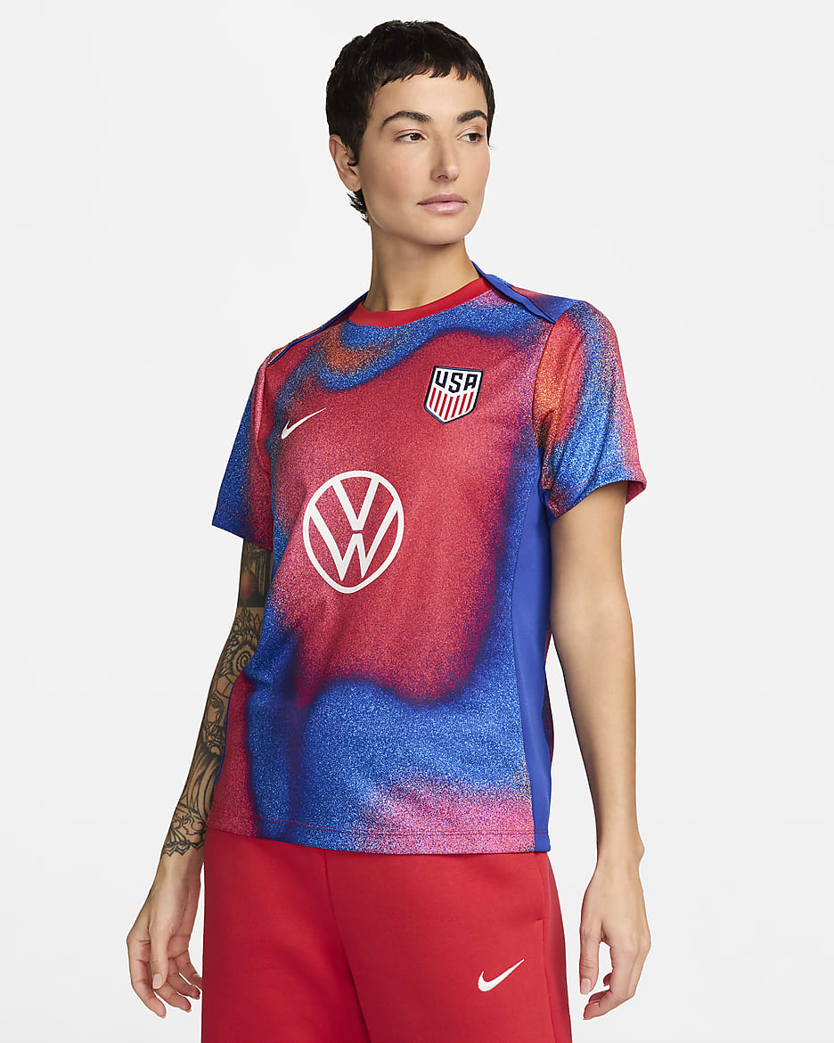 USMNT Academy Pro Women s Nike Dri FIT Soccer Pre Match Short Sleeve Top. Nike